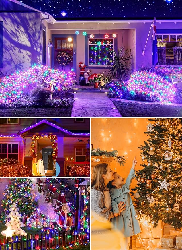 Minetom Christmas Lights Color Changing - 22 Colors 198FT 600 LED Fairy String Lights with Remote,Twinkle Fairy Lights Indoor with 12 Lighting Modes, Pastel Easter Lights for Bedroom