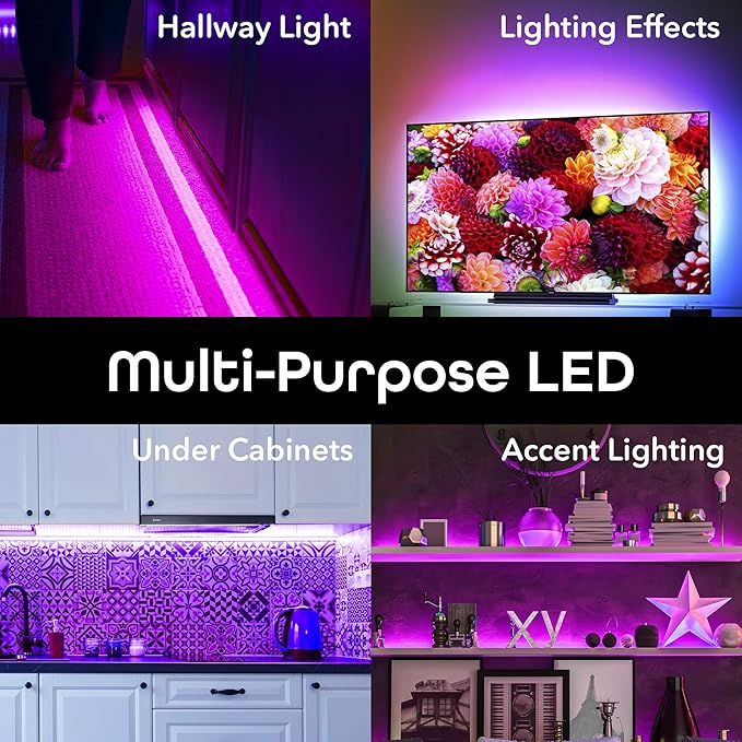 Geeni Prisma Strip 9.8 ft Smart LED Strip Lights, Indoor/Outdoor Adhesive Strips, Lights for TikTok, Alexa & Google Home Compatible. No Hub Required (3M Light Strips)