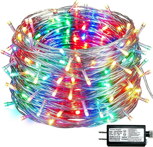 Multicolor String Lights for Indoor Bedroom, 33FT 100 LED Fairy Lights with 8 Modes & Memory, Plug in Twinkle Christmas Light, Waterproof for Outdoor Patio, Garden, Classroom, Dorm or Tree