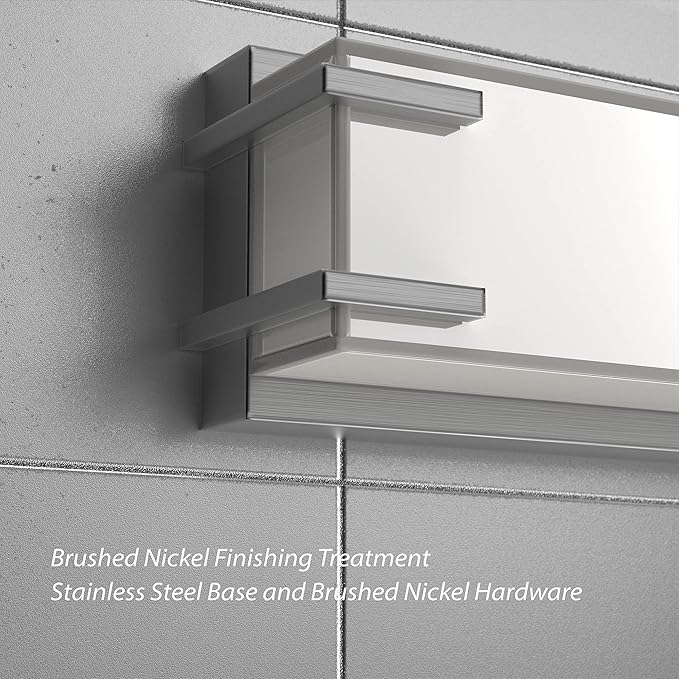Bathroom Light Fixture Over Mirror 32" Vanity Light with Milky White Lampshade 4000K Daylight Brushed Nickel Bath Bar (Brushed Nickel)