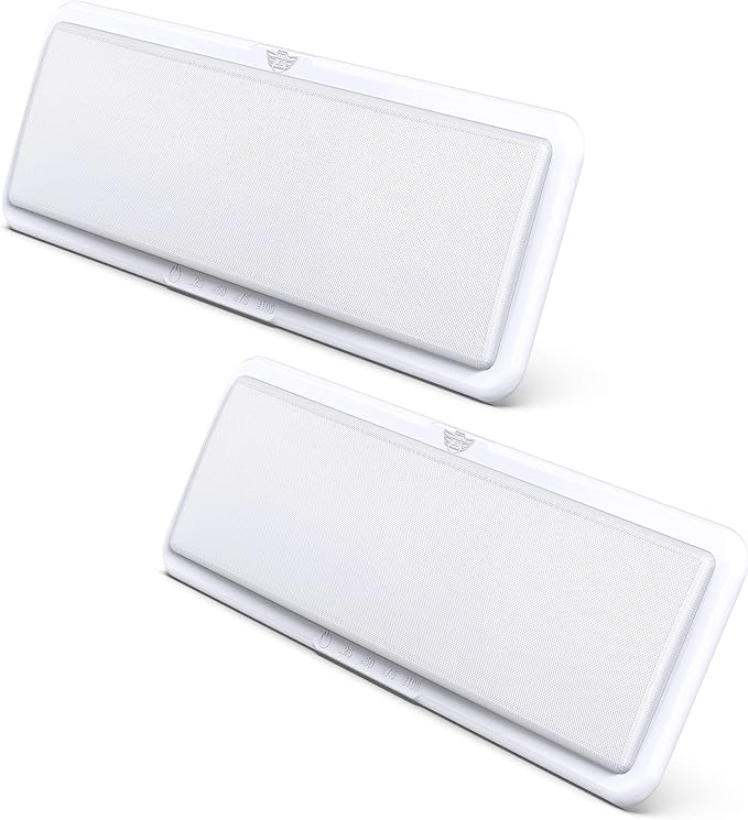 Leisure LED RV LED Ceiling Light Fixture 20" x 6.5" -1450 Lumen with Touch Dimmer Switch Interior Lighting for Car/RV/Trailer/Camper/Boat DC 12V Natural White 4000-4500K (2-PACK)