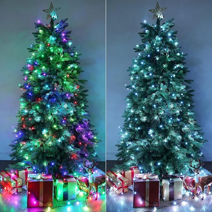 iBaycon Color Changing Christmas Lights, 66FT 200 LED RGB Christmas String Lights Outdoor, Fairy Twinkle Tree Lights with Remote Timer Plug in for Xmas Room Indoor Party Holiday Decorations