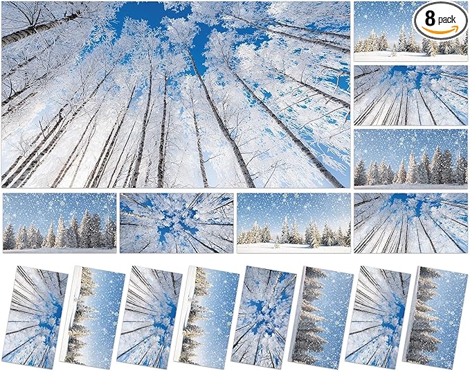 8 Pcs Fluorescent Light Covers with 80 Magnets Decorative for Classroom Ceiling Light 4 x 2 Feet Magnetic Light Covers Filter Easy Install for Office Hospitals & Home Drop Ceiling Supplies(winter )