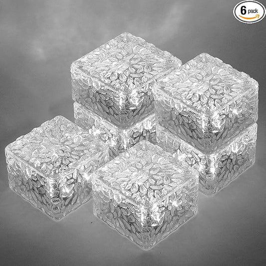 MLKNK Solar Brick Lights-Outdoor Solar Lights for Yard-Solar Brick Landscape Path Light 6 Pack LED Light Brick Garden Decor for Pathway Patio Walkway Backyard Decoration, DS-XBZ-1-1-1