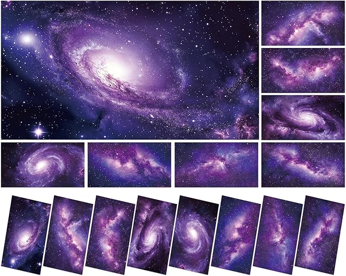 8 Pcs Fluorescent Light Covers with 80 Magnets Decorative for Classroom Ceiling Light 4 x 2 Feet Magnetic Light Cover Filter Easy Install for Office Hospitals & Home Drop Ceiling Supplies (Purple sky)