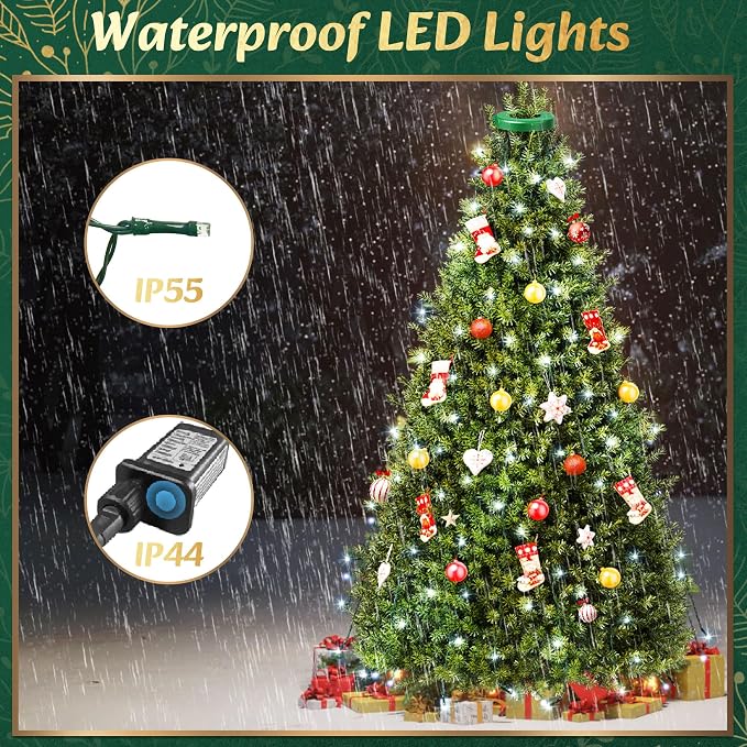Christmas Trees Lights - 400 LEDs Tree Twinkle Lights for Christmas Tree,6.6FT x 16 String Xmas Decorations Lights Fairy Tree Light 8 Mode for Xmas Fir Pine Party Decoration White