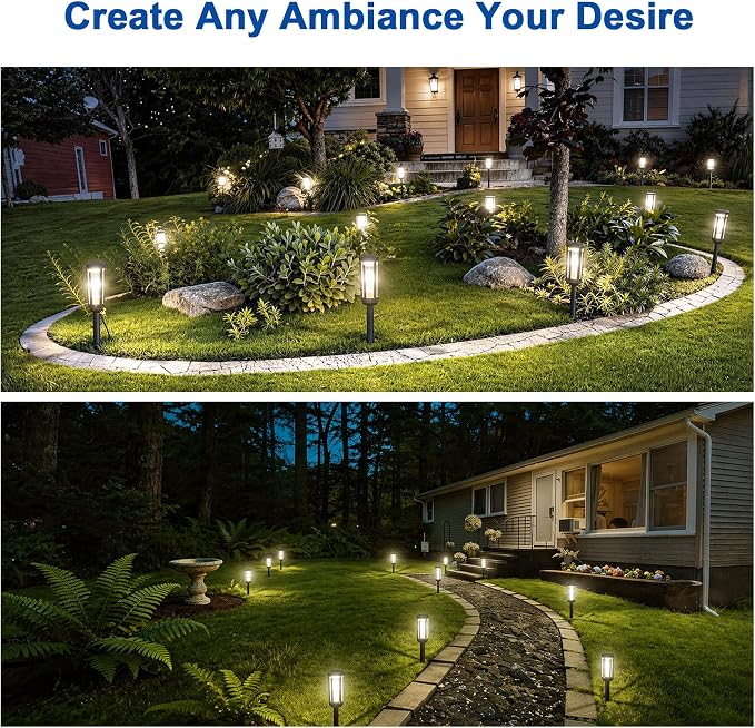 JEJOT Solar Pathway Lights Outdoor Waterproof IP65, 6 Pack Cool White Solar Walkway Lights, Auto On/Off Outdoor Light for Lawn Garden Patio Driveway Decor Landscape Lighting