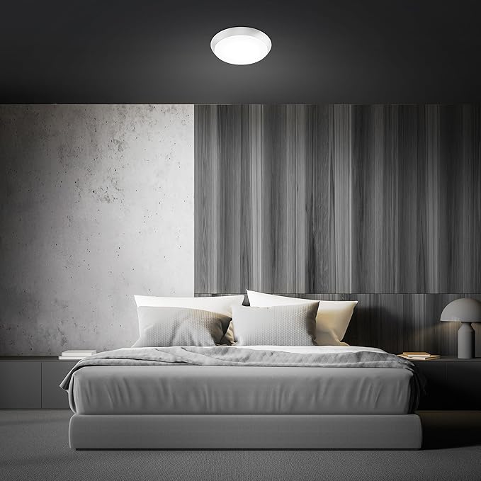 Feit Electric 11" Adjustable White LED Ceiling Fixture, Dimmable Flush Mount Light, Brushed Nickel Finish, Selectable Color Temperature, Energy Efficient Lighting, 50,000-Hour Lifespan, FM11/5CCT/NK