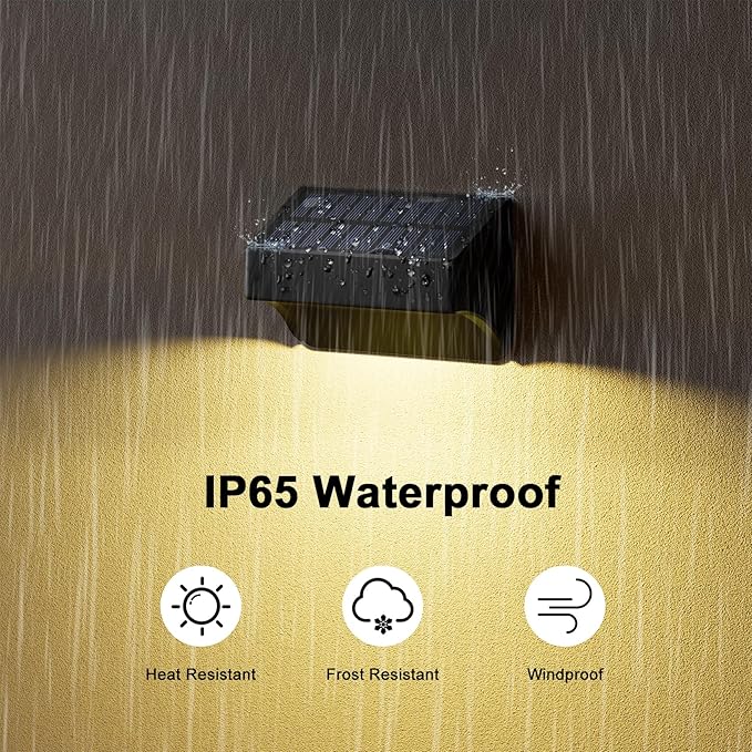 ZCXLIGHT Solar Fence Lights Outdoor,Fence Solar Lights Outdoor Waterproof Led IP65 with10 Fixed Colors ＆ RGB Color Changing for Wall Backyard Step Railing Patio Pool Porchaily&Holiday Decorations (4)