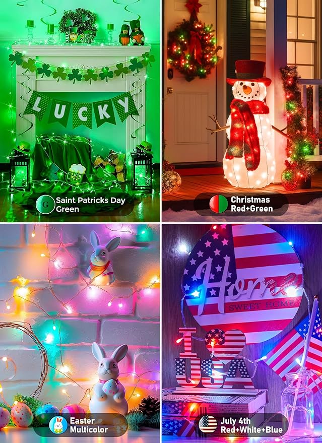 Minetom Christmas Lights Color Changing - 22 Colors 198FT 600 LED Fairy String Lights with Remote,Twinkle Fairy Lights Indoor with 12 Lighting Modes, Pastel Easter Lights for Bedroom