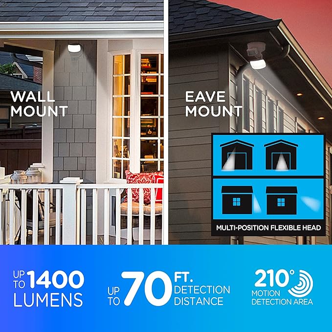 Enbrighten VIBE Smart LED Security Light, Motion Activated, Single Head, ETL Listed, UV Resistant, 1400 Lumens, 4000K, Compatible with Alexa, Google Home, Bronze, 58186