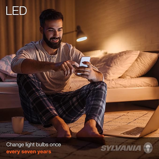 Sylvania ECO LED A19 Light Bulb, 60W Equivalent Efficient 9W, 7 Year, 750 Lumens, Medium Base, Frosted, 2700K, Soft White - 24 Count (40986) (Pack of 2)