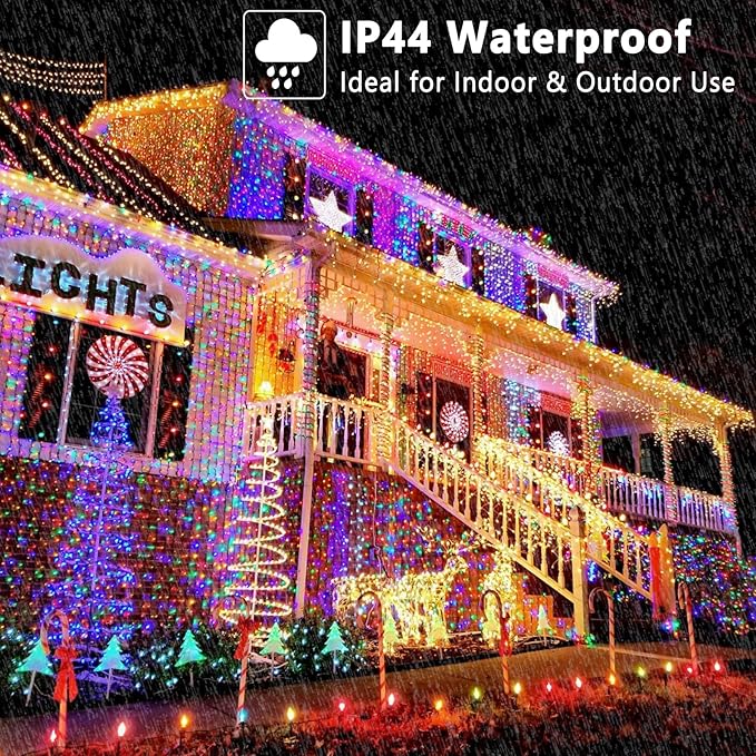 Brizled Christmas String Lights, 279ft 800 LED Color Changing Christmas Lights with Remote, 11 Modes Tree Light Cool White & Multicolor Green Wire Xmas Light Outdoor for Xmas Party Home