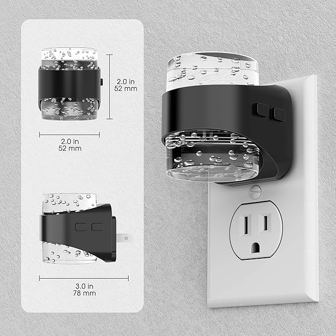 Briignite LED Night Light Plug into Wall Dimmable Night Light with Bubble Design 3000K/4000K/5000K & 3 Brightness Levels for Baby Nursery Hallway Bathroom Kids Room Decor, 3CCT