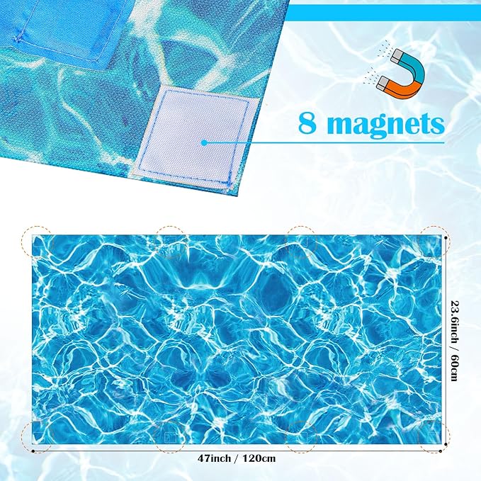 6 Pcs Fluorescent Light Covers for Ceiling Lights with 48 Magnets Decorative Magnetic Light Filters for Classroom Office Kitchen Decoration(Ripple)