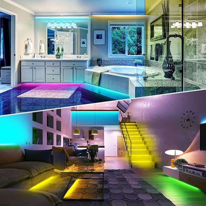 NBBUFF Led Lights for Bedroom 400FT (4 Rolls of 100ft), Color Changing RGB Led Strip Lights with 60 Keys Remote and App Control, Music Sync Led Lights for Room Party Home Decor