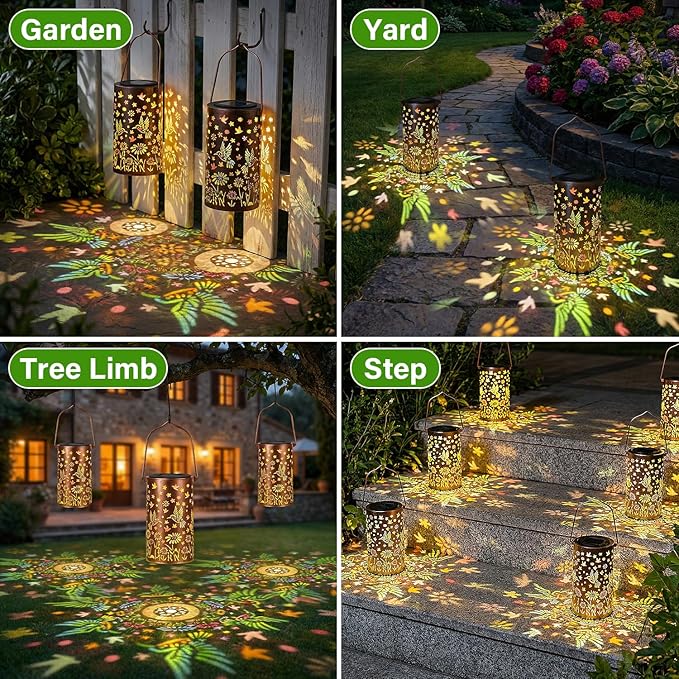 Hummingbird Mmulticolor Solar Lanterns for Outdoor Indoor, Colorful Garden Decor Gifts for Women Mom Grandma Hanging Solar Lights Metal Solar Decoration Outside for Yard, Patio, Backyard, Porch
