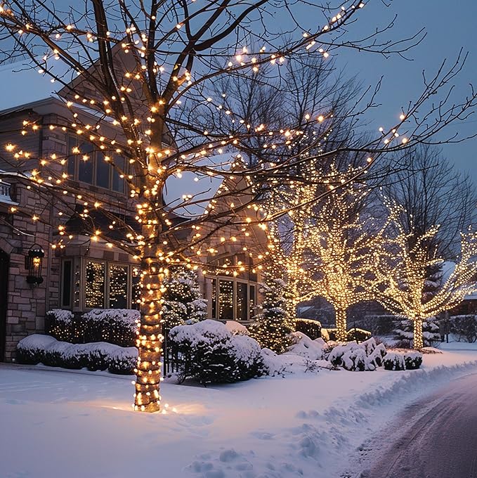 TW SHINE Color Changing Christmas Lights, 66 FT 200 LED Warm White and RGB Halloween Lights with Remote Waterproof, Outdoor String Lights for Indoor Xmas Tree Wedding Decorations