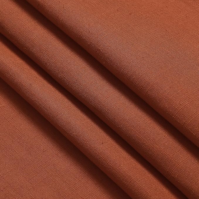 Rust Linen Curtains 95 inches Long 2 Panel Back Tab Rod Pocket Rustic Farmhouse Boho Linen Curtain for Dining Room Brick Burnt Bohemian Fall Decor Terracotta Semi Sheer Curtains 95 inch Length