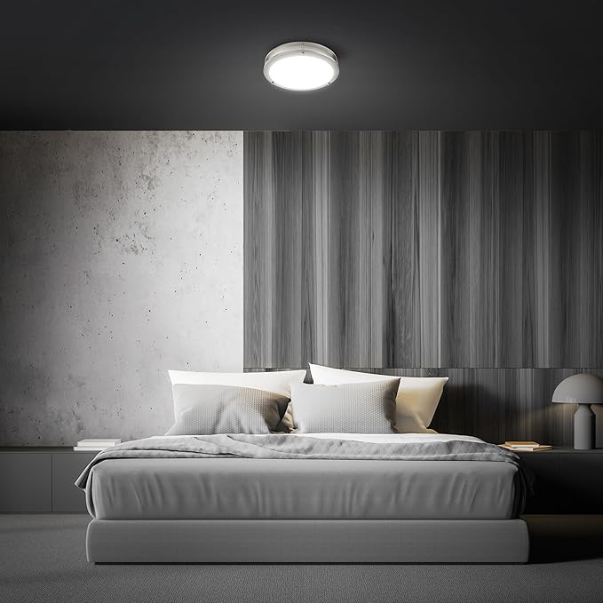 Feit Electric 14" Adjustable White LED Ceiling Light, Dimmable Flush Mount Fixture, Brushed Nickel Finish, 5 Color Temperatures, 1750 Lemens, 50,000-Hour Lifespan, FM14SAT/6WY/NK