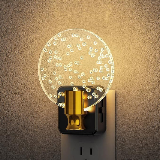 DORESshop LED Night Light, Decorative Bubble Night Light Plug Into Wall with Dusk-to-Dawn Sensor, Dimmable Nightlights for Bathroom Hallway, Bedroom,Kids Room,Stairway, Soft White