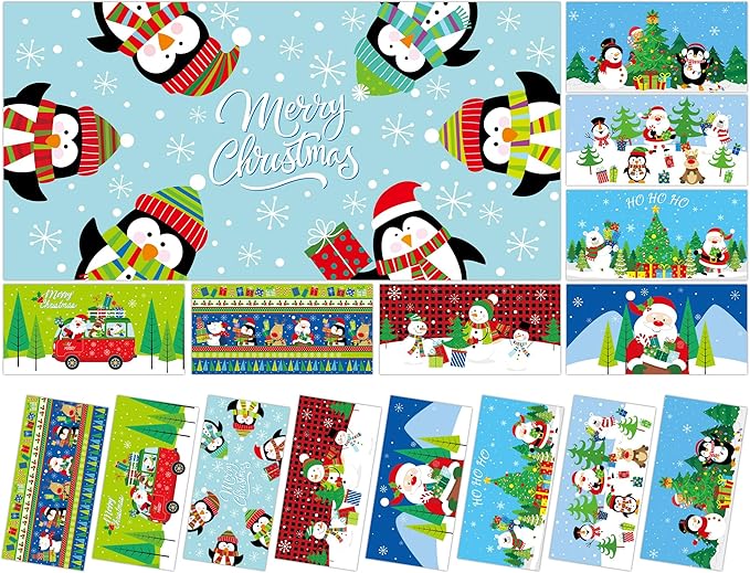 Wiooffen 8Pcs Christmas Fluorescent Light Covers with 80 Magnets Christmas Decoration for Classroom Ceiling Light 4 x 2 Feet Magnetic Lights Covers Filter for Office Hospitals Home Classroom Decor