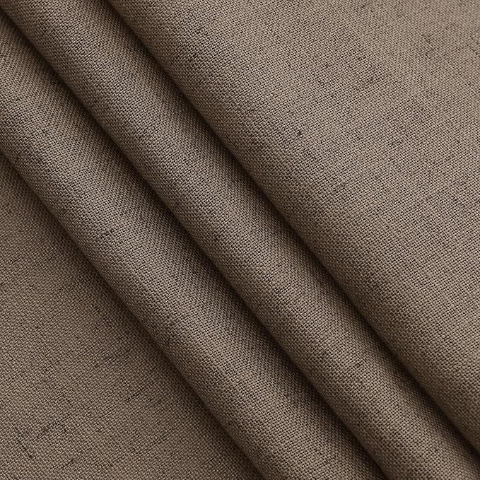 Light Brown Linen Curtains 84 Inches Long for Bedroom Back Tab Light Filtering Privacy Semi Sheer Curtains Modern Farmhouse Decor Light Brown Cotton Textured Curtain for Living Room 2 Panels 52x84