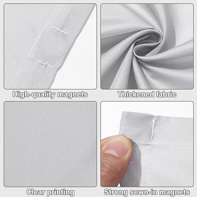 QOUBAI 6 Pcs Fluorescent Light Covers with 60 Magnets,4 x 2 Ft Magnetic Light Filters Fluorescent Lights Shade Easy Install for Classroom Office Library Hospital Home Ceiling Gray