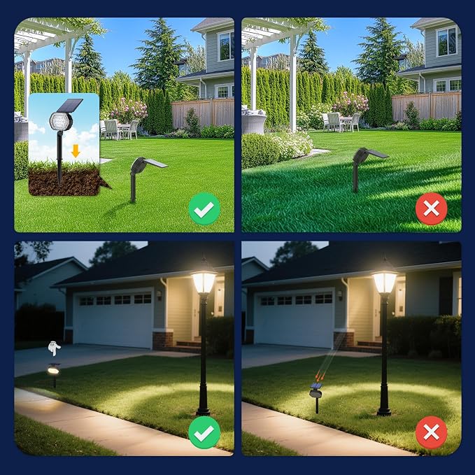 Solar Spot Lights Outdoor Waterproof IP65, 3 Modes Solar Lights Outdoor 35 LED Landscape Lighting, Spot Uplights for Flag Tree Garden Yard House Backyard, 4 Pack Neutral White(4000K)