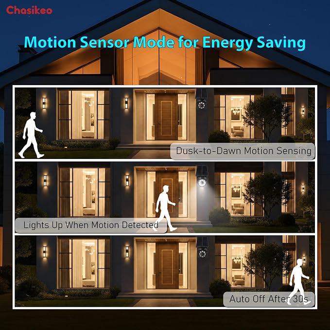 4 Pack Solar Motion Lights Outdoor, Solar Spotlights with Motion Sensor, IP67 Waterproof Solar Power Security Lights, 360° Rotatable for Garden, Yard, Pathway, Fence, Driveway, 1200LM