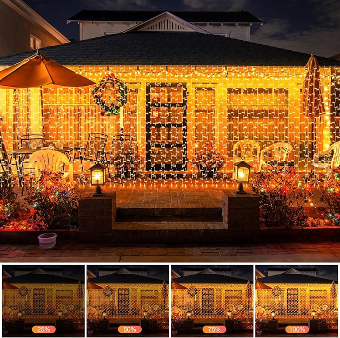 THKFUL Fairy Curtain Lights,20 x6.6FT 408LED Warm White Curtain String Lights Plug in,Backdrop Hanging Fairy Lights Connectable,Waterproof Remote for Bedroom Balcony Garden