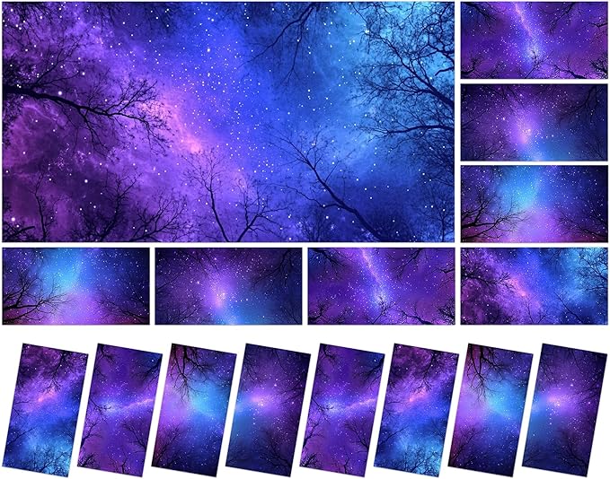 8 Pcs Fluorescent Light Covers with 80 Magnets Decorative for Classroom Ceiling Light 4 x 2 Feet Magnetic Light Covers Filter Easy Install for Office Hospitals & Home Drop Ceiling Supplies （Night）
