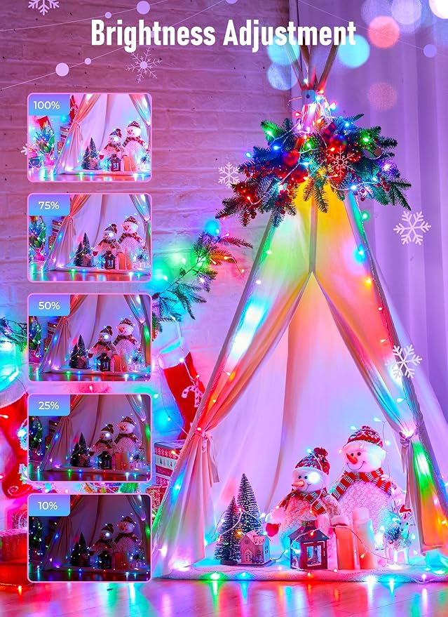 Minetom Christmas Lights Color Changing - 22 Colors 198FT 600 LED Fairy String Lights with Remote,Twinkle Fairy Lights Indoor with 12 Lighting Modes, Pastel Easter Lights for Bedroom