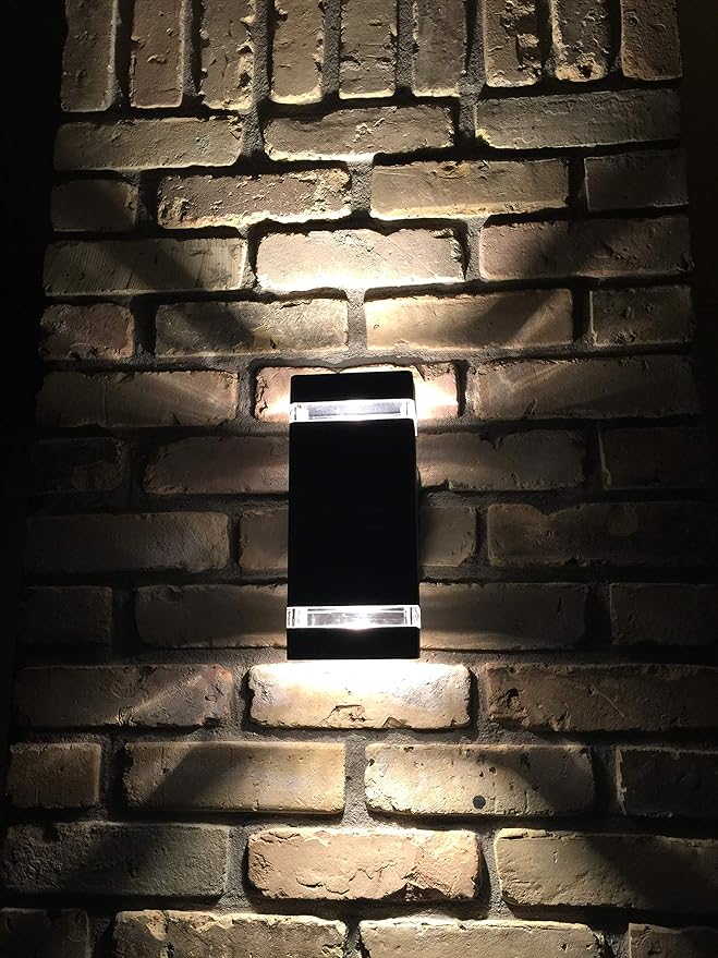 LMP 2 Pack LED Square Up and Down Lights Outdoor Wall Light，Body in Aluminum Waterproof Outdoor Wall Lamps，3000k 5W with Certificate ETL