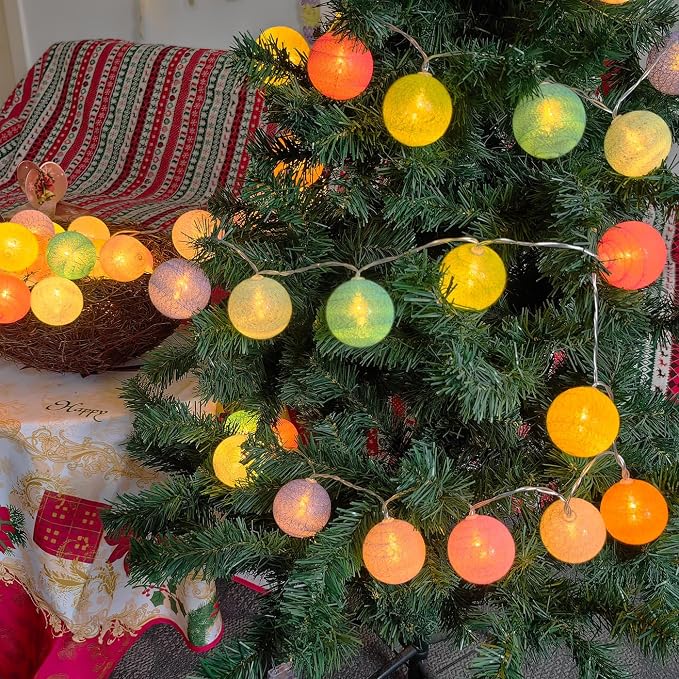 Gardeningwill 3M/10Ft 30 Mixed Color Ball LED Xmas Wedding Battery Operated String Fairy Light