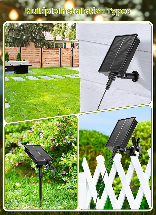 Brightown Solar String Lights Outdoor Waterproof with Remote Cable Ties and Hooks, 37FT Patio Lights with 10 LED Shatterproof Bulbs, 3 Light Modes, Dimmable Hanging Lights for Backyard Party Decor
