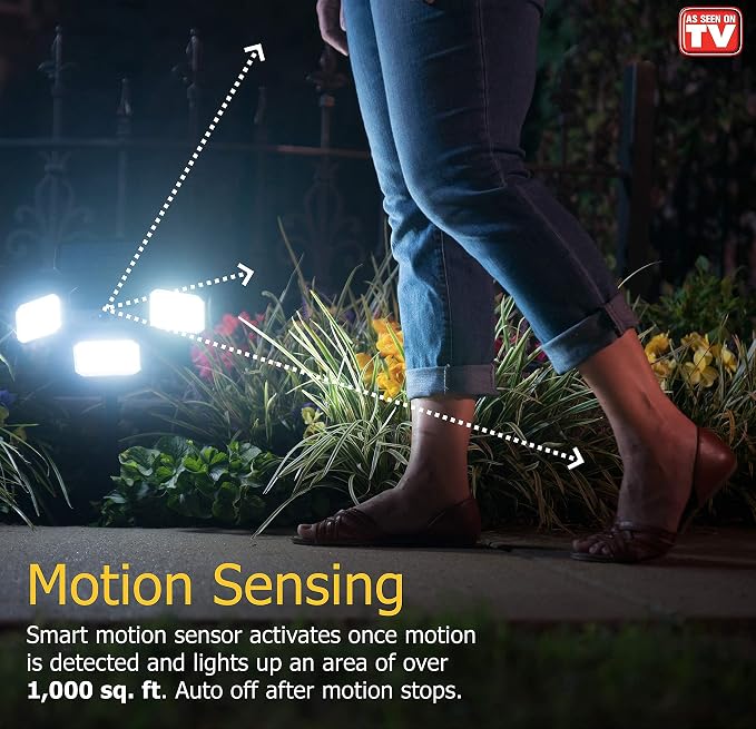 Bionic Floodlight Solar Light Outdoor Waterproof Patio Light Motion Sensor Outdoor Lights w/ Remote Control 3 Heads Wall Lights - Wireless, 50% Brighter-108 COB LED For Lawn, Garden, As Seen On TV