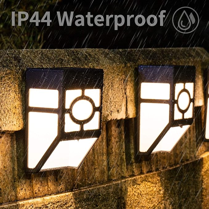 Solpex Solar Deck Lights,Solar Fence Lights, 2 Modes Christmas Decoration Lights,Unique Pattern, Waterproof Automatic Outside, Deck, Patio, Stairs, Yard, Steps, Path & Driveway (RGB & Black 8-Pack)