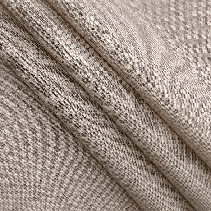 Oatmeal Linen Curtains 96 Inches Long for Living Room Rod Back Tab Vintage Rustic Farmhouse Light Filtering Curtain Burlap Textured Linen Drapes 96 Inch Length for Dinning Room Bedroom 52x96 8 FT