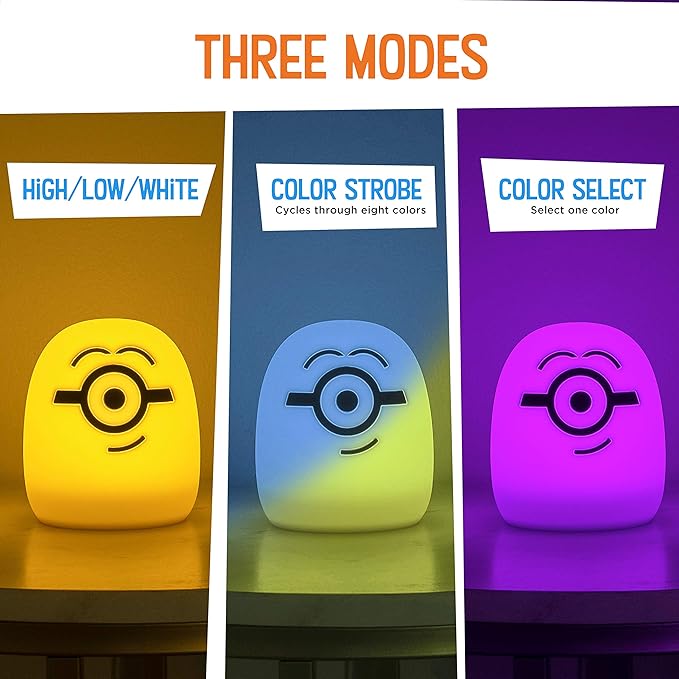 Minions Color Changing LED Squishy Night Light For Kids Cute Dimmable Nightlight Bedroom Decor Cool Lamp