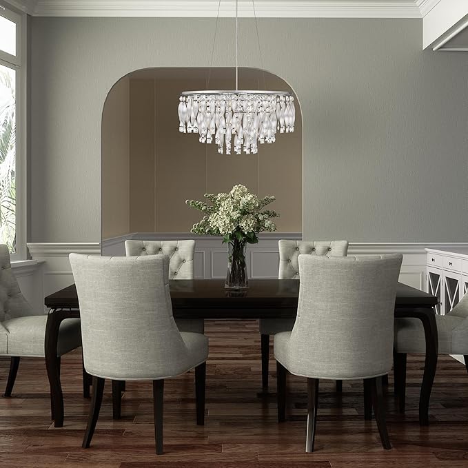 Quoizel PCTK2824C Twinkle Platinum Crystal Pendant Ceiling Light, 6-Light 240 Watts, Polished Chrome