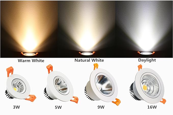 LightingWill 2inch LED Dimmable Downlight, 3W COB Recessed Ceiling Light, Natural White 4000K-4500K, CRI80, 25W 220LM Halogen Bulbs Equivalent, White (4 Pack)