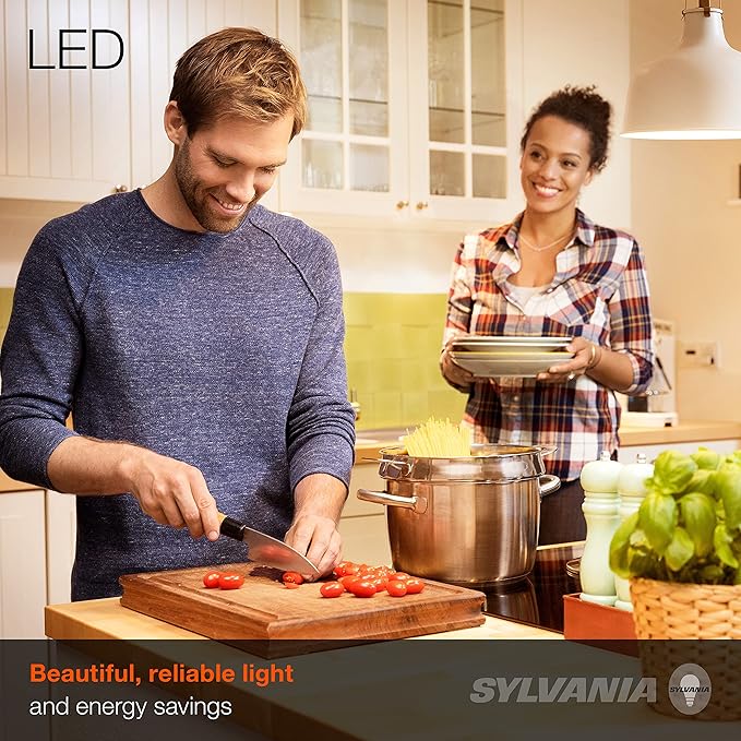 Sylvania ECO LED A19 Light Bulb, 60W Equivalent Efficient 9W, 7 Year, 750 Lumens, Medium Base, Frosted, 2700K, Soft White - 24 Pack (40986)