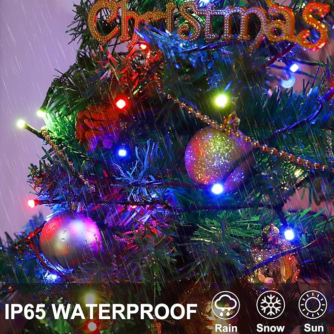 YOSION APP Control RGB LED Christmas Lights, Smart Fairy String Lights, Ideal for Xmas Tree, Wedding Garden, Home, Party, Halloween Festival Deco (300leds-99ft)