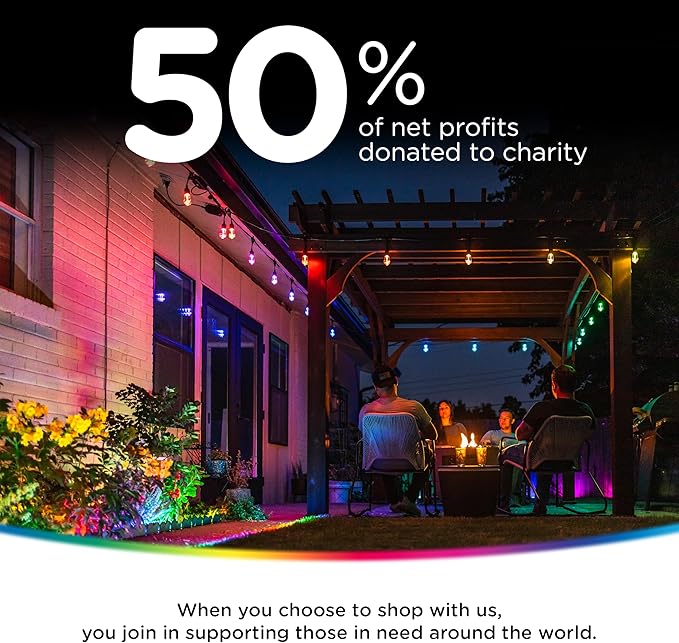 Enbrighten Vibe Eternity Permanent Outdoor Lights for House, 50ft, 36 RGBWIC LEDs, Close Spacing, 33lm, Color Changing, Christmas, Eave Lighting, Smart App, Works with Alexa, Google Home, 82730