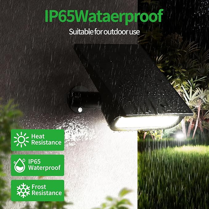 intelamp Solar Spot Lights Outdoor Waterproof, 4000mAh 3 Color LED Spotlight with Remote Timer Adjustable Brightness for House Wall Trees Flags Pools Yard Decor