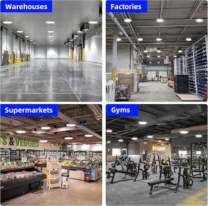 hykolity LED High Bay Light, 150W 5000K 20250lm UFO LED High Bay Light Fixture [450W MH/HPS Equiv.] 100-277V, IP65 Commercial Warehouse Area for Wet Location, 4 Pack