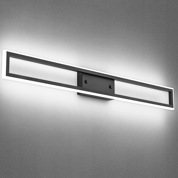 ZUZITO Modern Bathroom Vanity Light - Matte Black Bathroom Light Fixture 40 Inch - Dimmable LED Vanity Bar Light 6000K