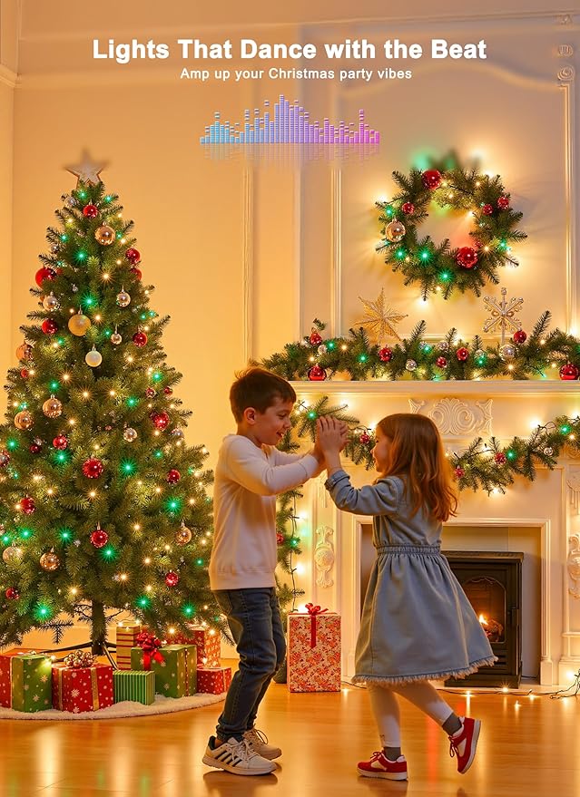 Minetom LED Color Changing Smart RGB Christmas Tree Lights, 165ft 500LED String Lights, 16 Milion Adjustable Colors Fairy Lights with Remote & Timer & Memory Function for Xmas Tree Holiday Party