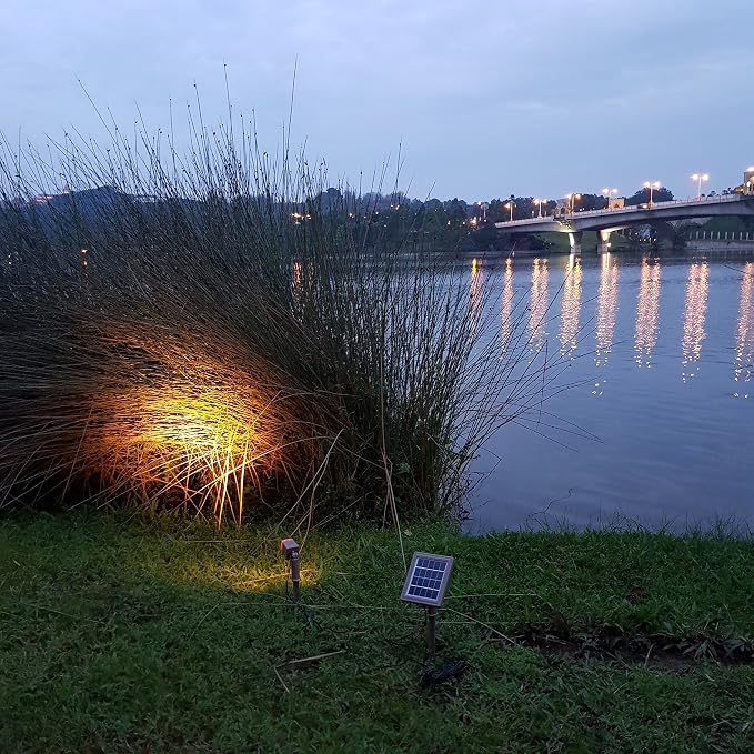 HEX 30X Twin Solar Spotlight Warm White LED Waterproof Dimmable Dusk to Dawn for Outdoor Garden Yard Landscape Pathway Downlight Uplight